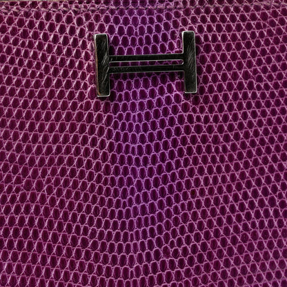 Hermes Lizard Bearn Gusset Wallet Violet 7 of 9