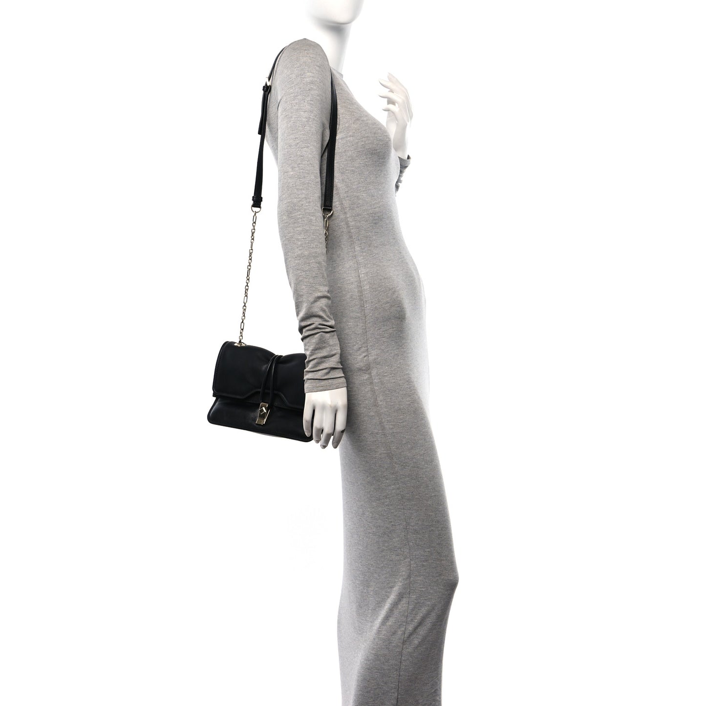 Calfskin Small Candy Shoulder Bag Black