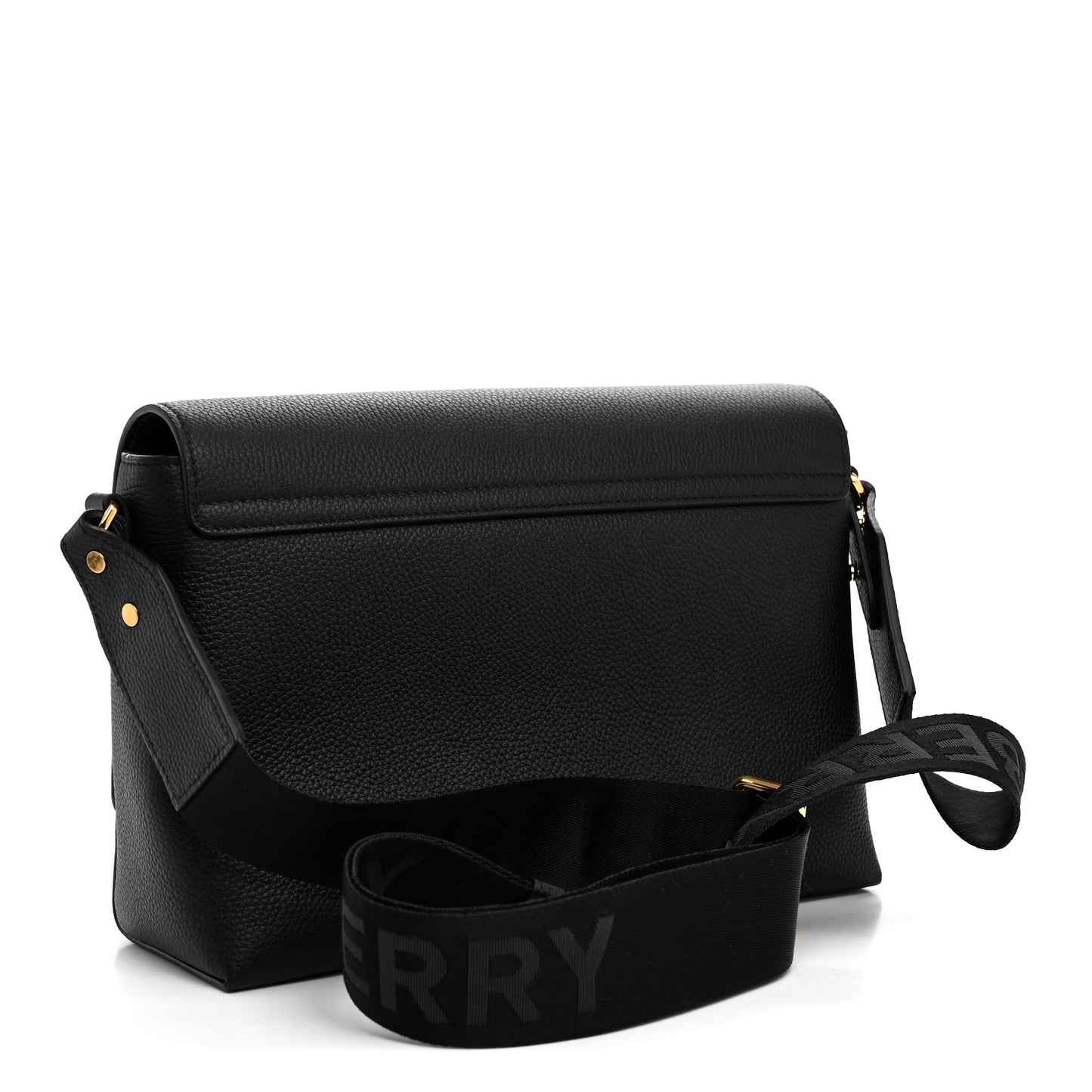 Grainy Calfskin Vintage Check Note Crossbody Bag Black
