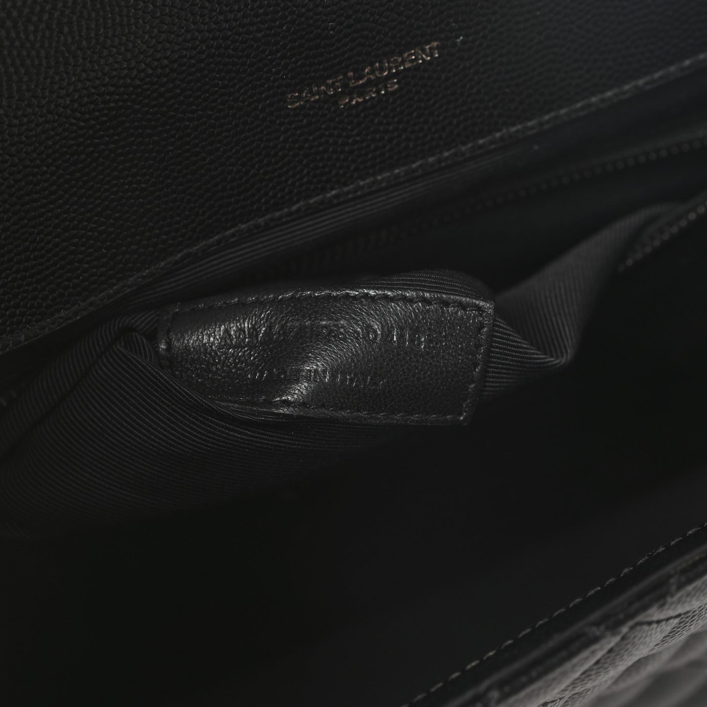 Grain De Poudre Textured Mixed Matelasse Large Triquilt Monogram Monochrome Satchel Black