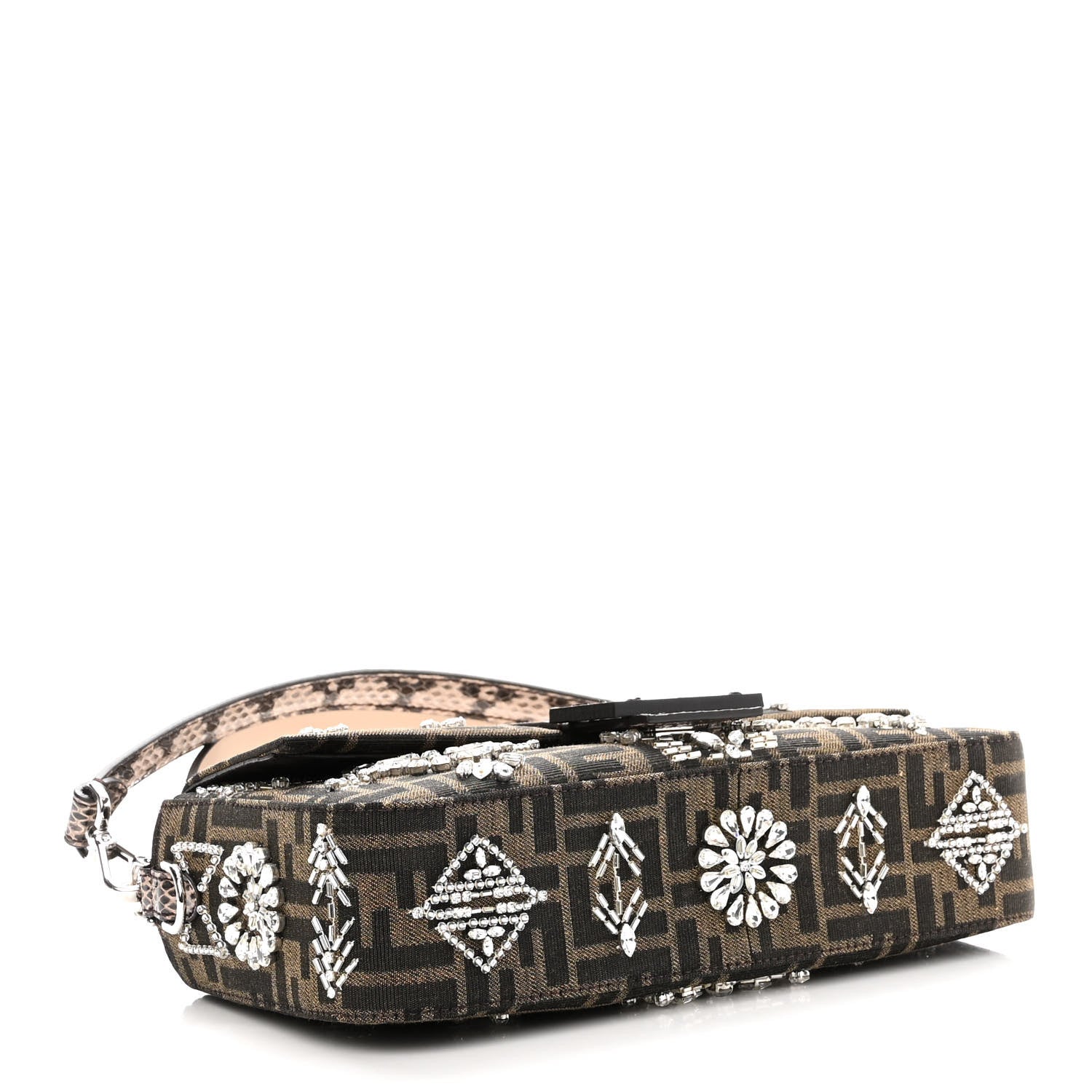 Fendi Re-Edition Elaphe Fabric Jacquard FF 1974 Embroidered Baguette Multicolor 4 of 9