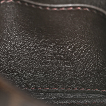 Fendi Glazed Fabric FF 1974 Nano Baguette Charm Mogano Panna 5 of 9