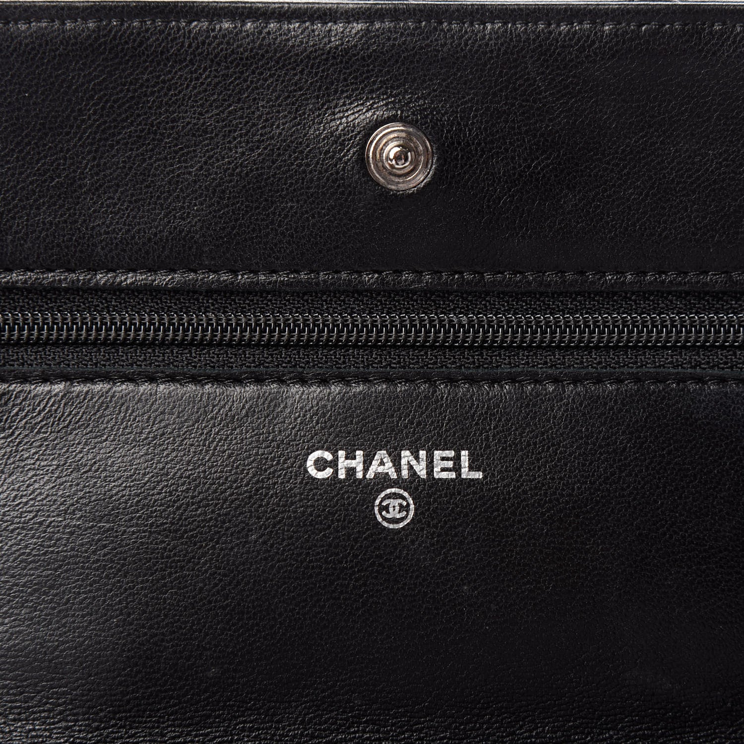 Chanel Lambskin Quilted Wallet On Chain WOC Black 6 of 9