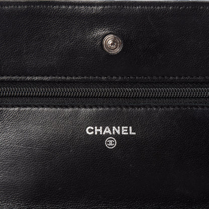 Chanel Lambskin Quilted Wallet On Chain WOC Black 6 of 9