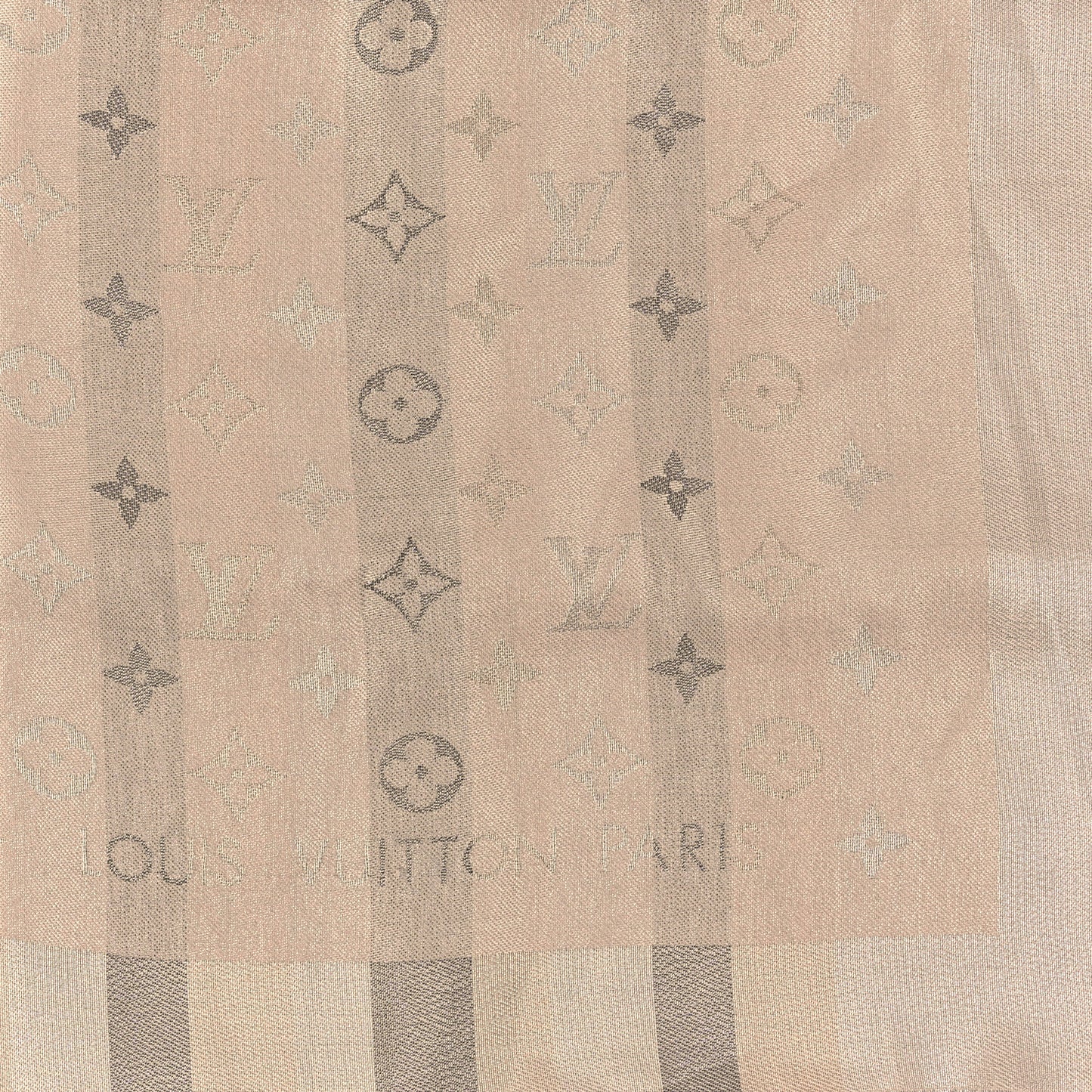 Silk Lurex Wool So Shine Monogram Shawl Beige