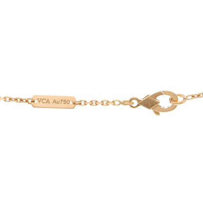 Van Cleef & Arpels 18k Yellow Gold Mother of Pearl Lucky Alhambra Butterfly Pendant Necklace 4 of 6