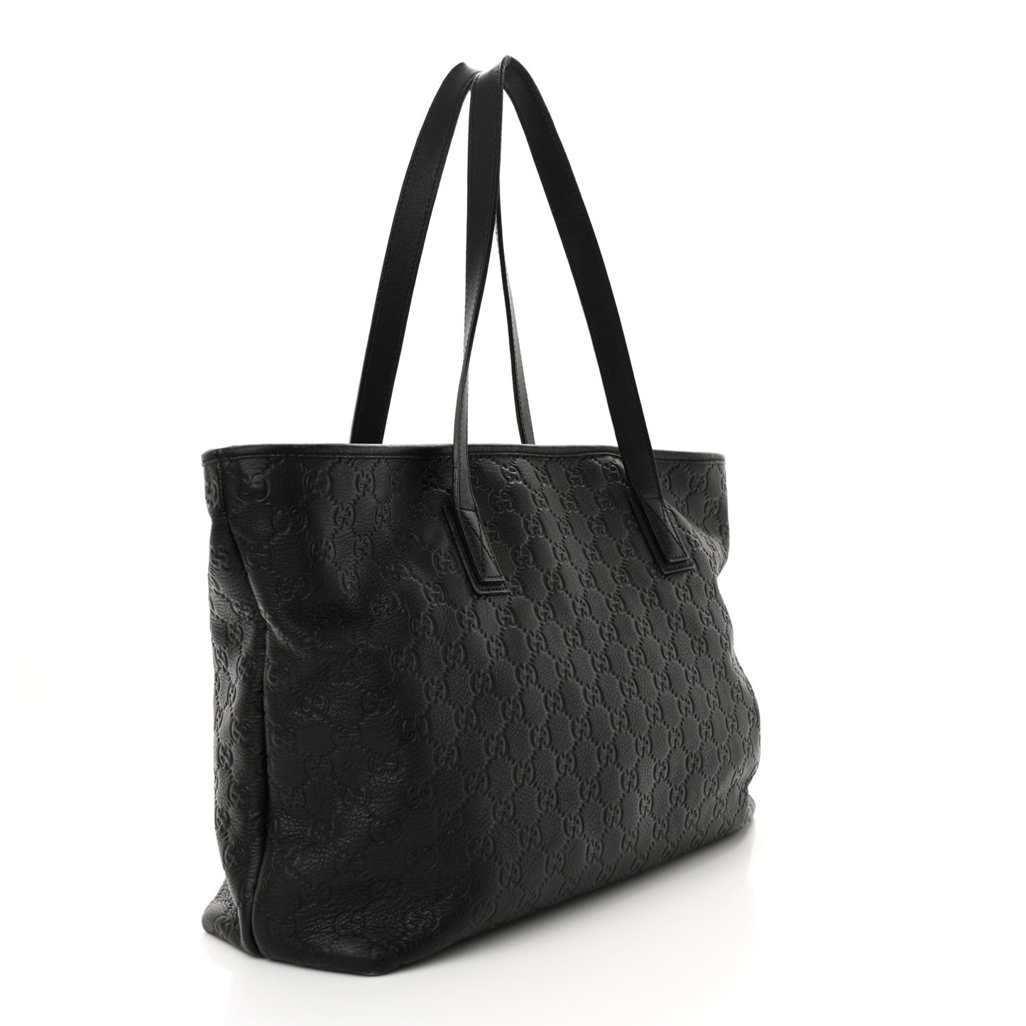 ssima Medium Zippered Shopping Tote Black