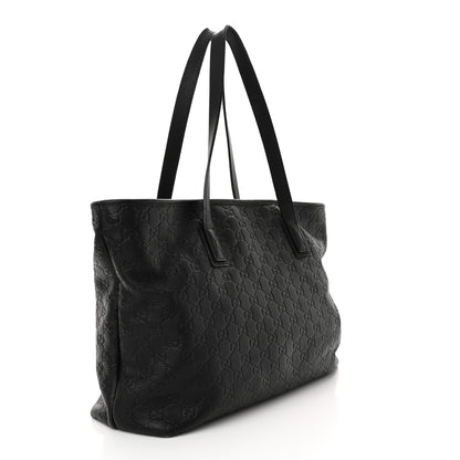 Gucci ssima Medium Zippered Shopping Tote Black 2 of 20