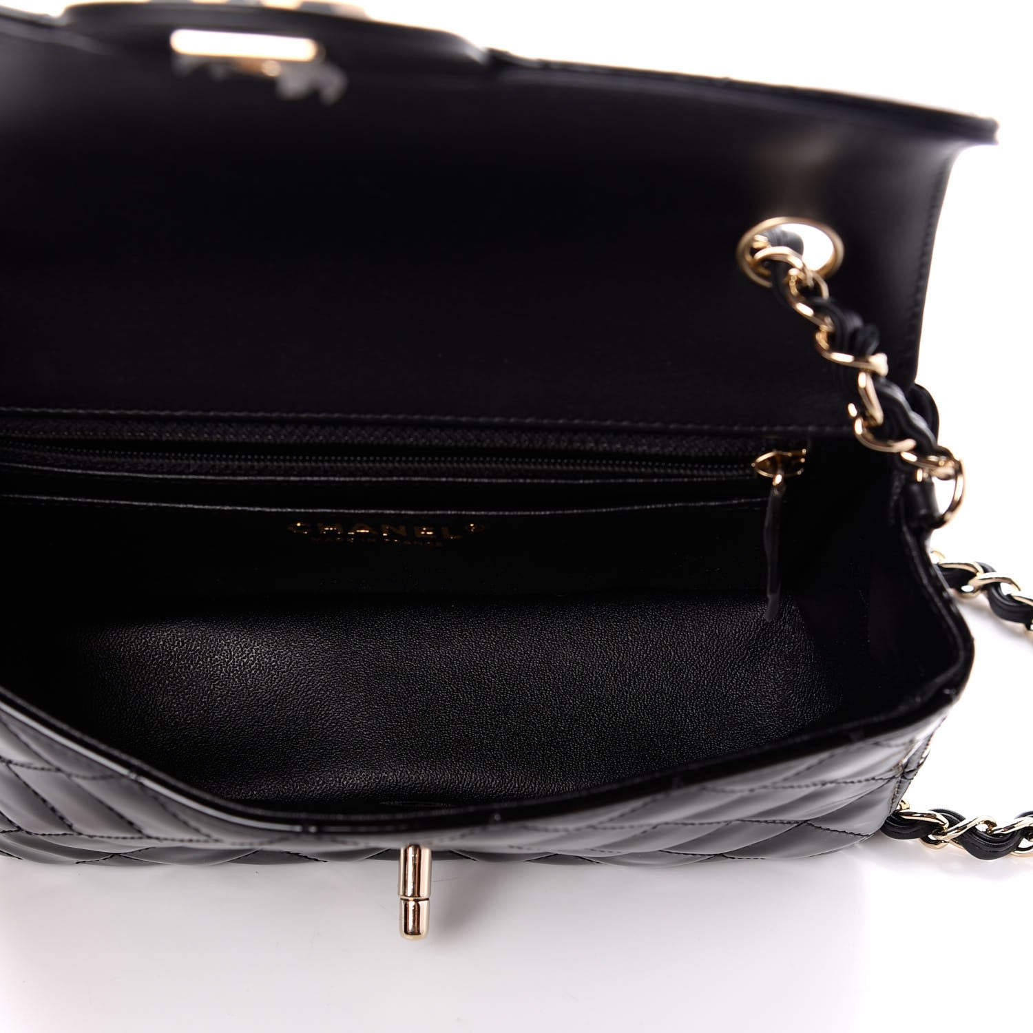 Chanel Patent Calfskin Quilted Mini Rectangular Flap Black 5 of 9