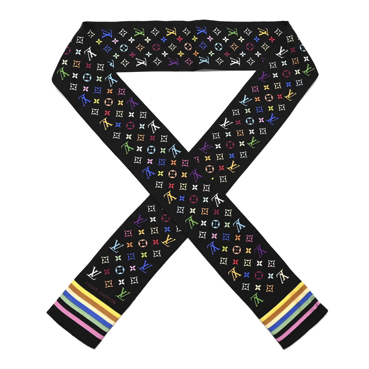 Louis Vuitton LV X TM Silk Monogram Multicolor Bandeau Black 1 of 4