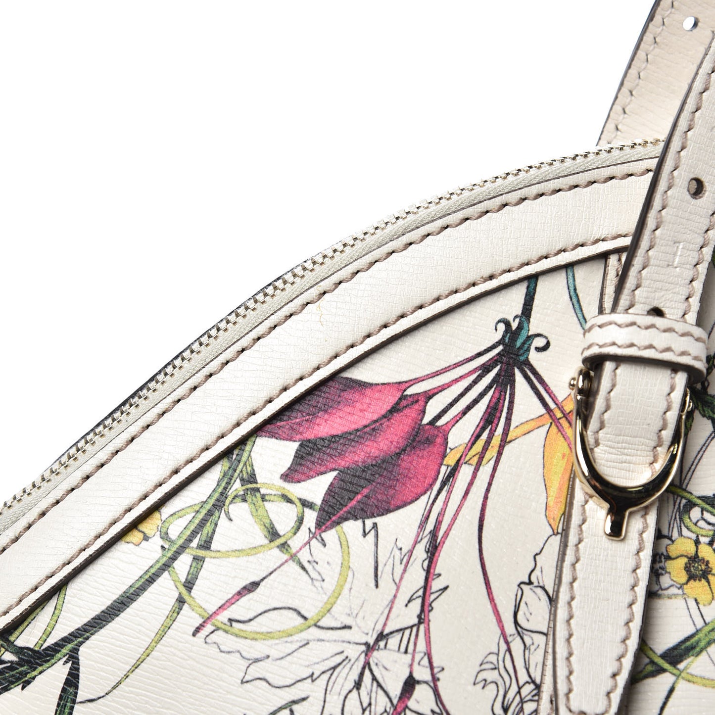 Canvas Flora Infinity Medium Nice Top Handle Dome Bag White