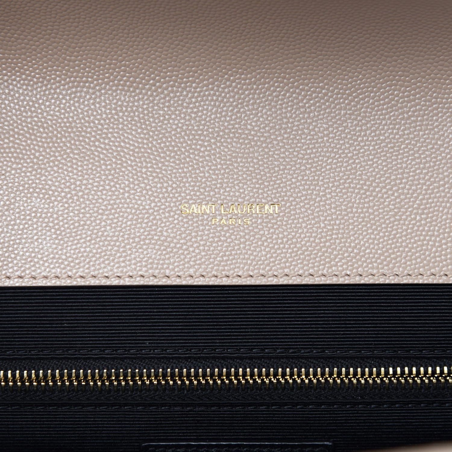 Saint Laurent Grain De Poudre Mixed Matelasse Large Triquilt Monogram Satchel Dark Beige 8 of 11