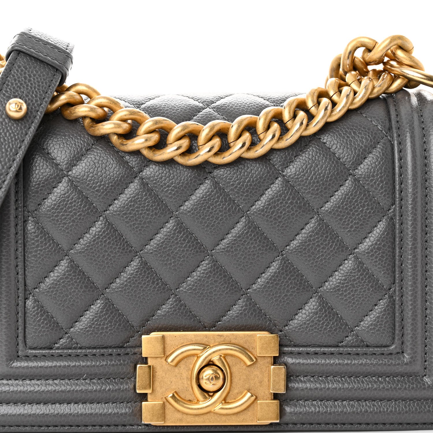 Chanel Caviar Quilted Small Boy Flap Grey 8 of 10
