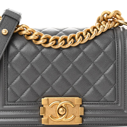 Chanel Caviar Quilted Small Boy Flap Grey 8 of 10