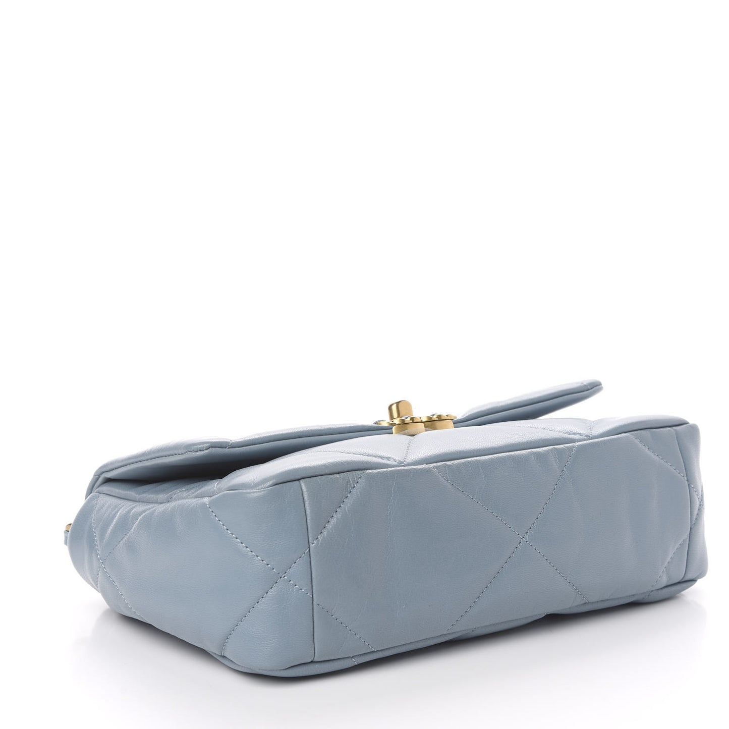 Goatskin Quilted Medium 19 Flap Blue
