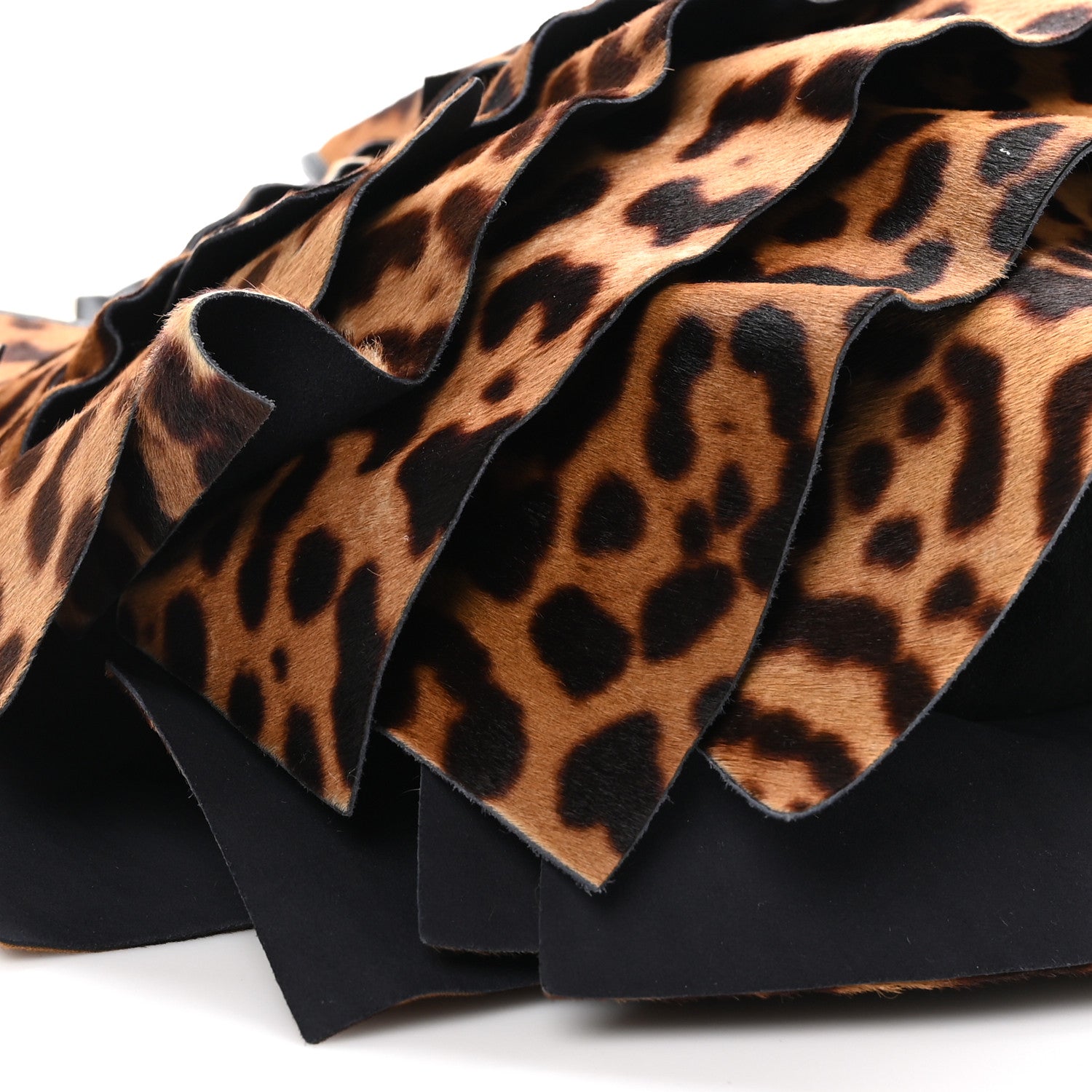 Saint Laurent Pony Hair Suede Ruffle Saint Tropez Black 17 of 19