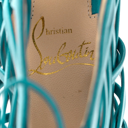 Christian Louboutin Kid Laurence Anyway 100 Cage Sandals 38 Riviera 7 of 10