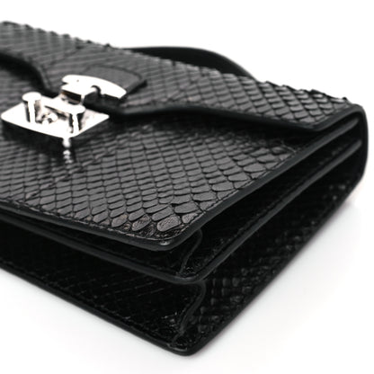 Gucci Snakeskin Small Lady Lock Briefcase Clutch Black 10 of 10