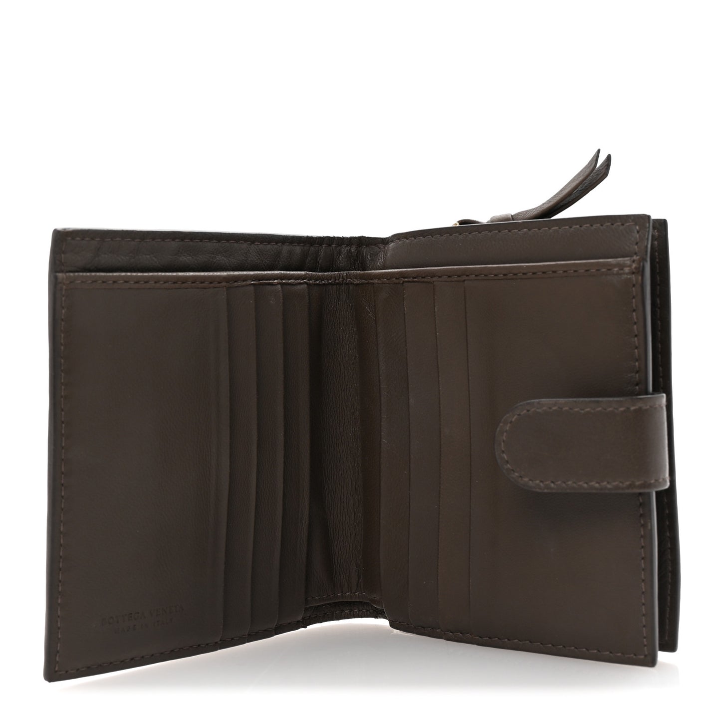 Nappa Intrecciato Bifold Zip Wallet Ebano