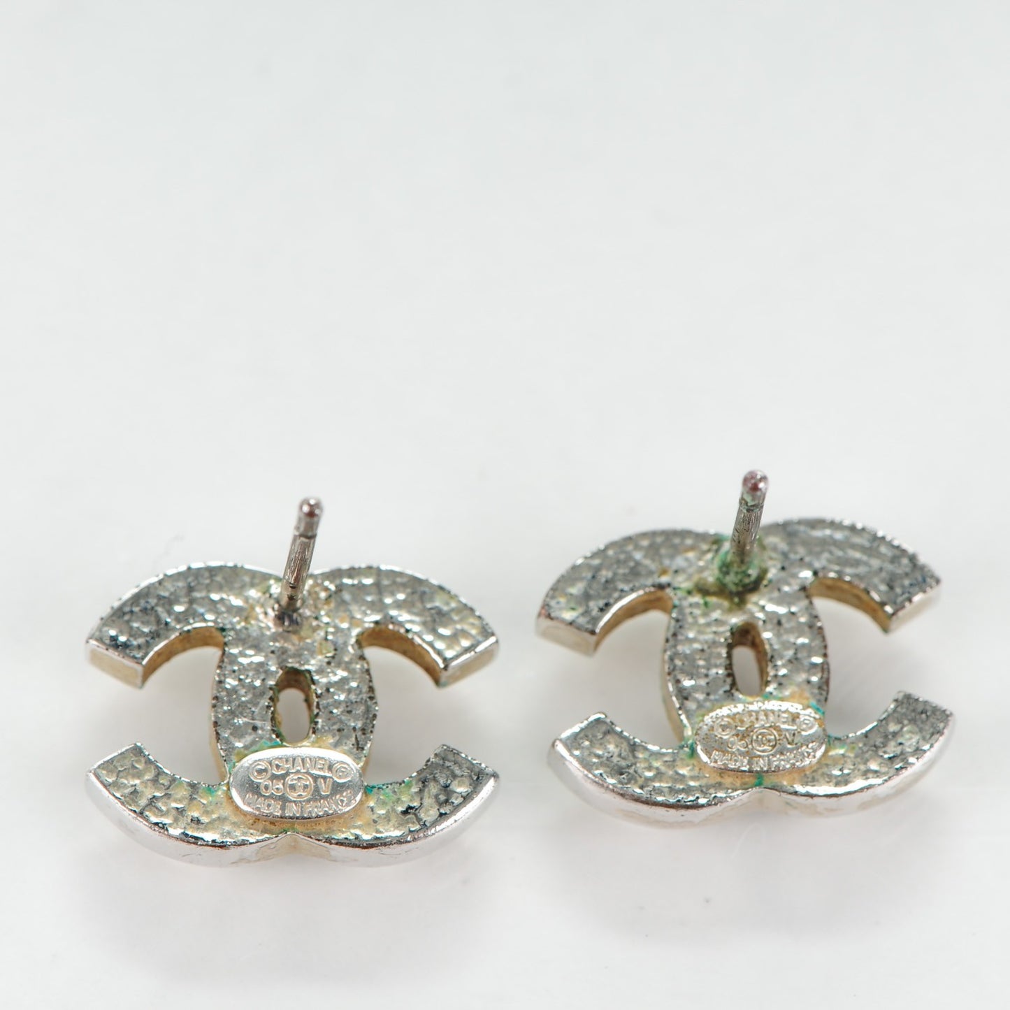 Crystal CC Earrings Light Grey