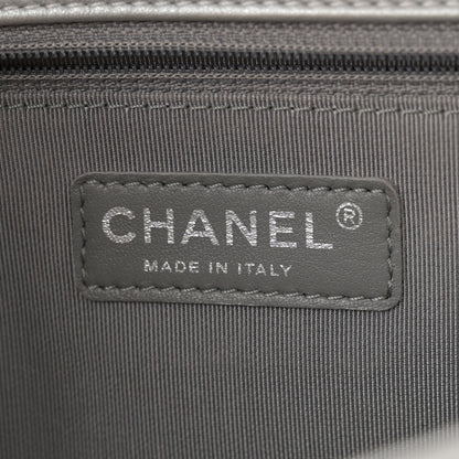 Chanel Metallic Calfskin Quilted New Medium Plexiglass Boy Flap Silver 6 of 12