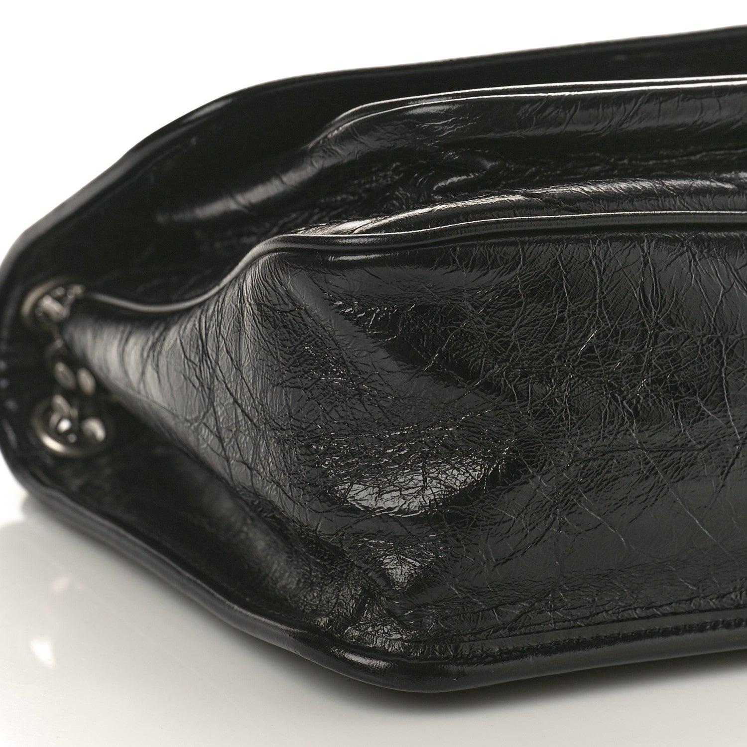 Saint Laurent Crinkled Calfskin Matelasse Monogram Medium Niki Chain Satchel Black 8 of 10