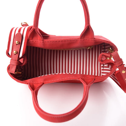 Prada Canapa Small Logo Tote Rosso Talco 7 of 9