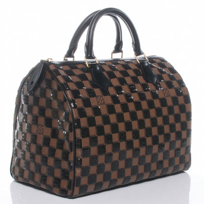 Louis Vuitton Damier Paillettes Speedy 30 Black 3 of 8