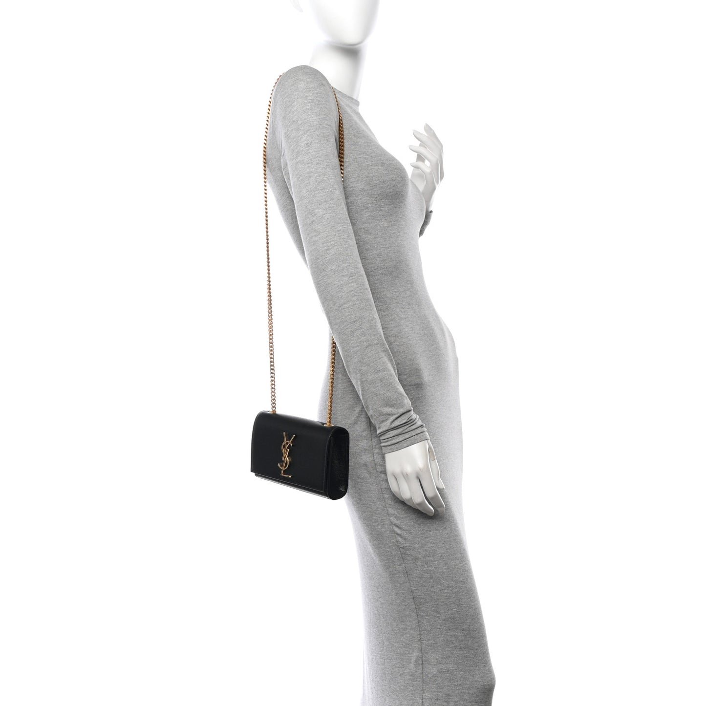 Grain De Poudre Small Monogram Kate Satchel Black