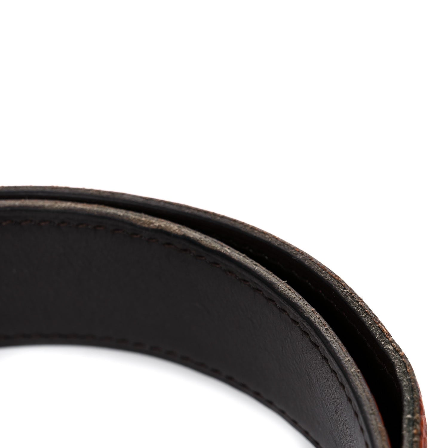 Hermes Box Togo 32mm H Belt 90 Black Orange 10 of 18