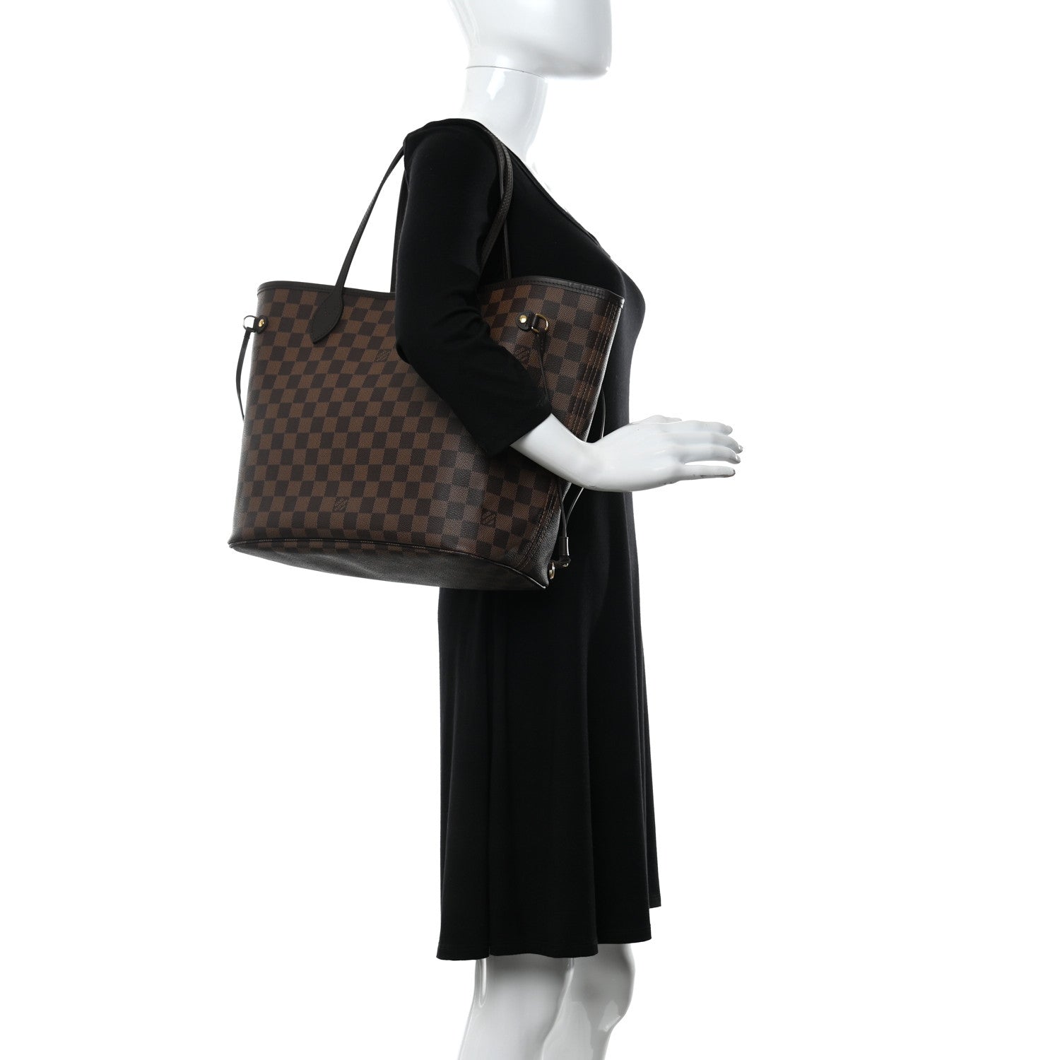 Louis Vuitton Damier Ebene Neo Neverfull MM Rose Ballerine 2 of 16