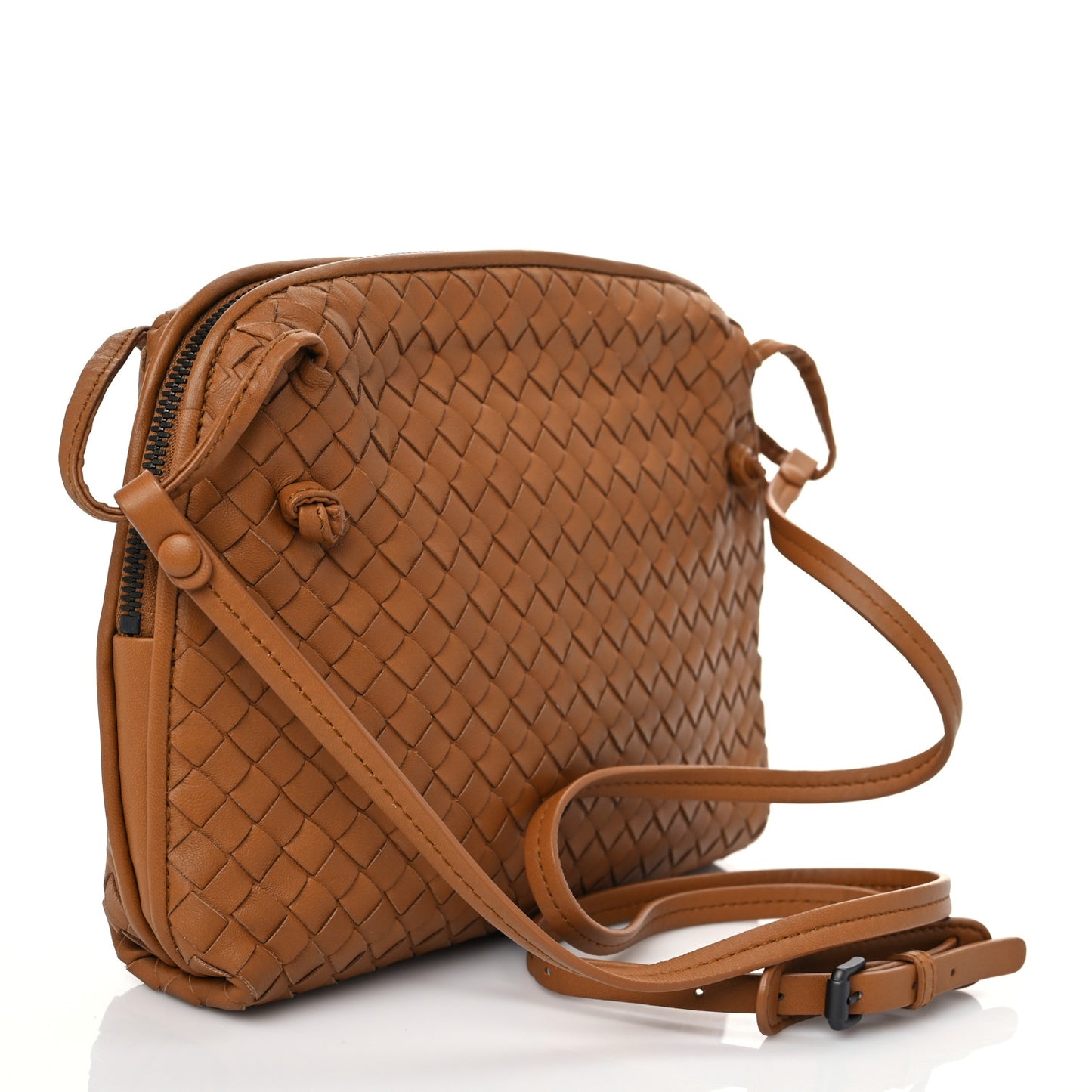 Nappa Intrecciato Nodini Crossbody Messenger Noce