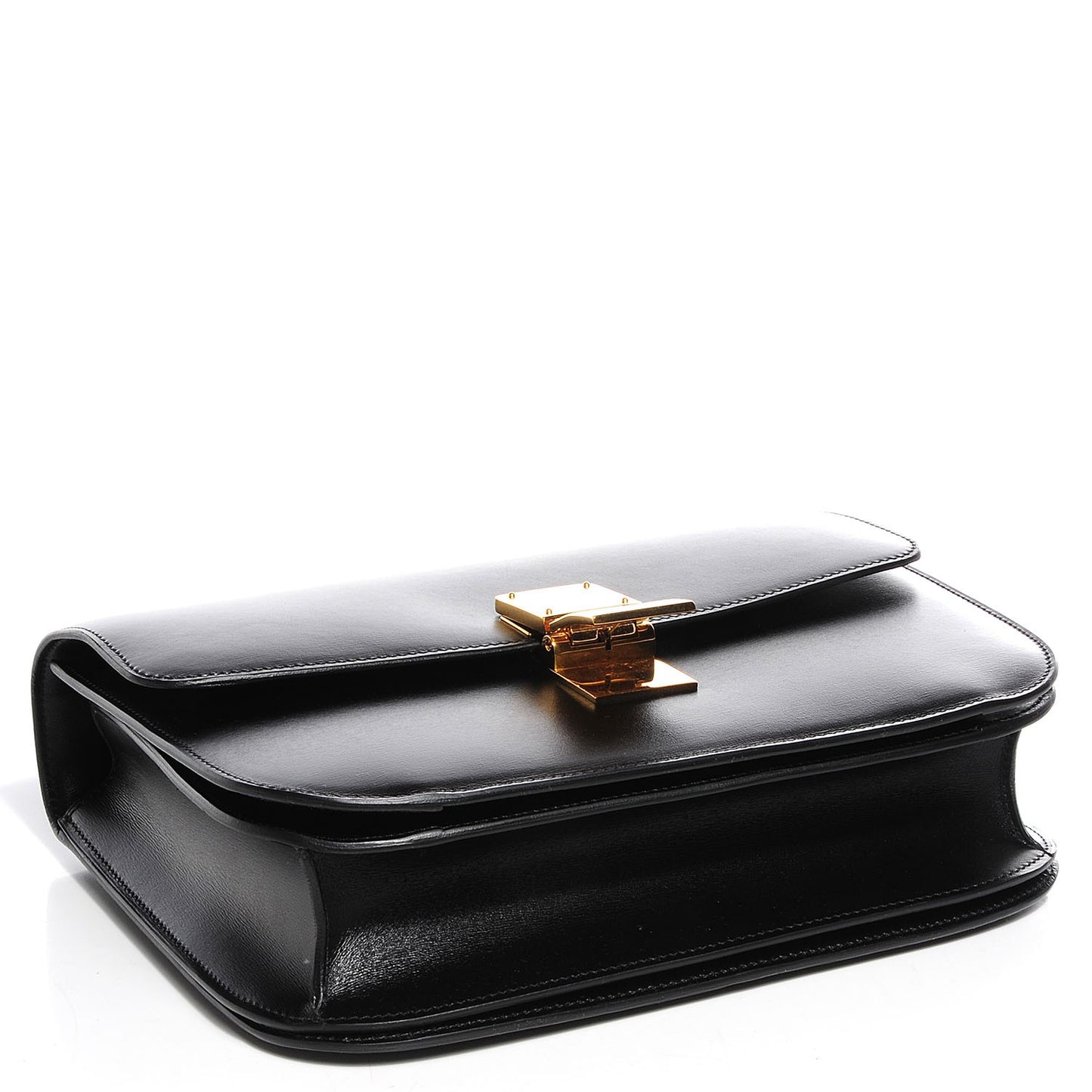 Box Calfskin Medium Classic Box Flap Bag Black