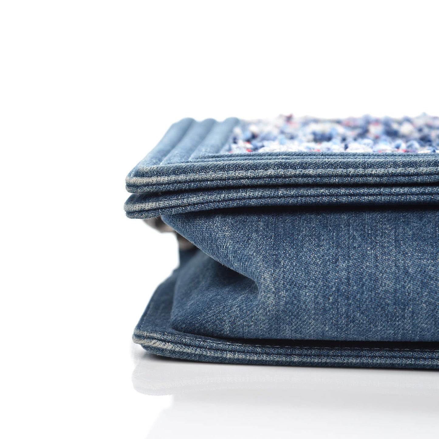 Tweed Denim New Medium Boy Flap Blue