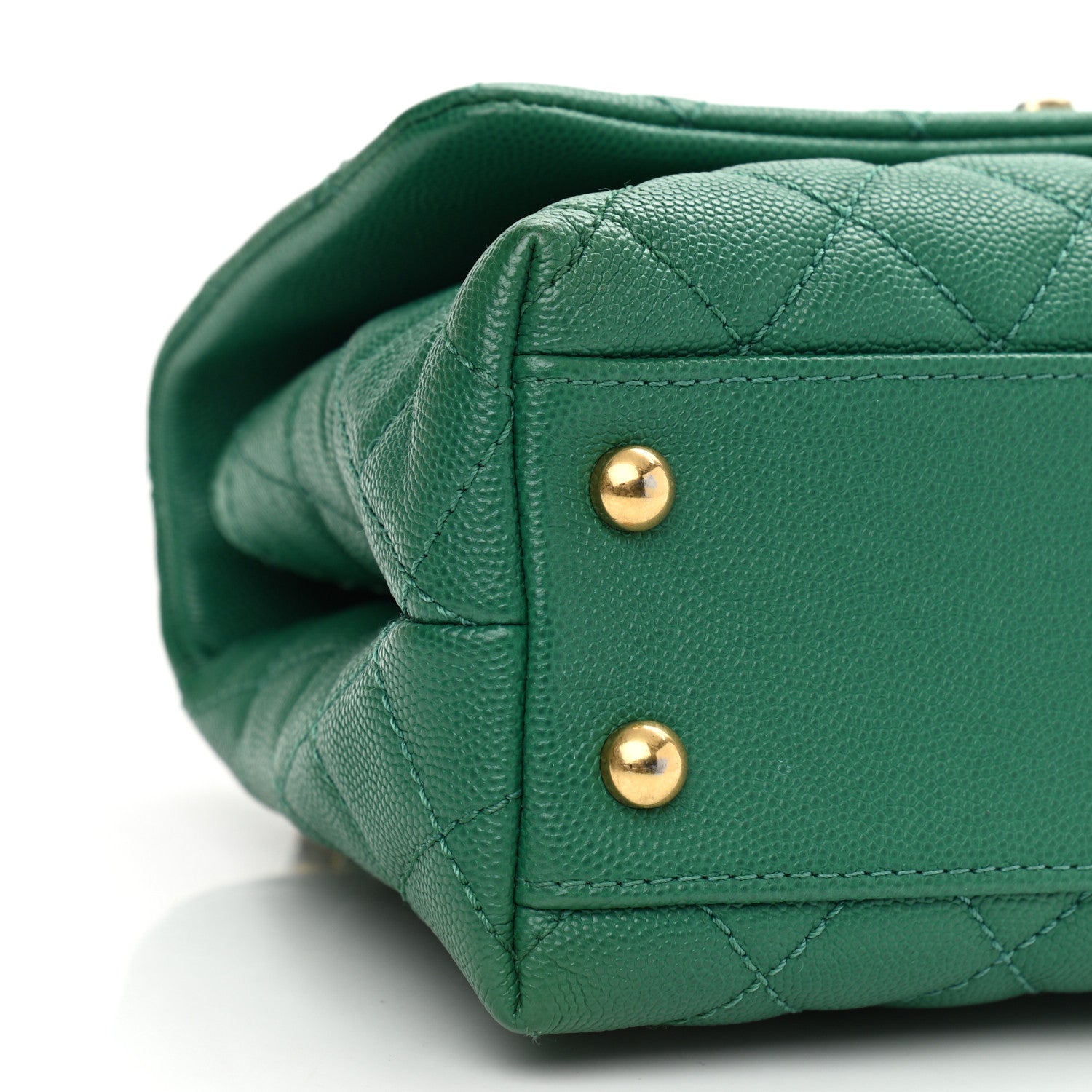 Chanel Caviar Quilted Mini Coco Handle Flap Green 9 of 10