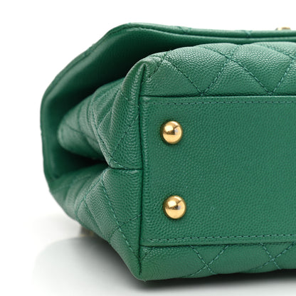 Chanel Caviar Quilted Mini Coco Handle Flap Green 9 of 10