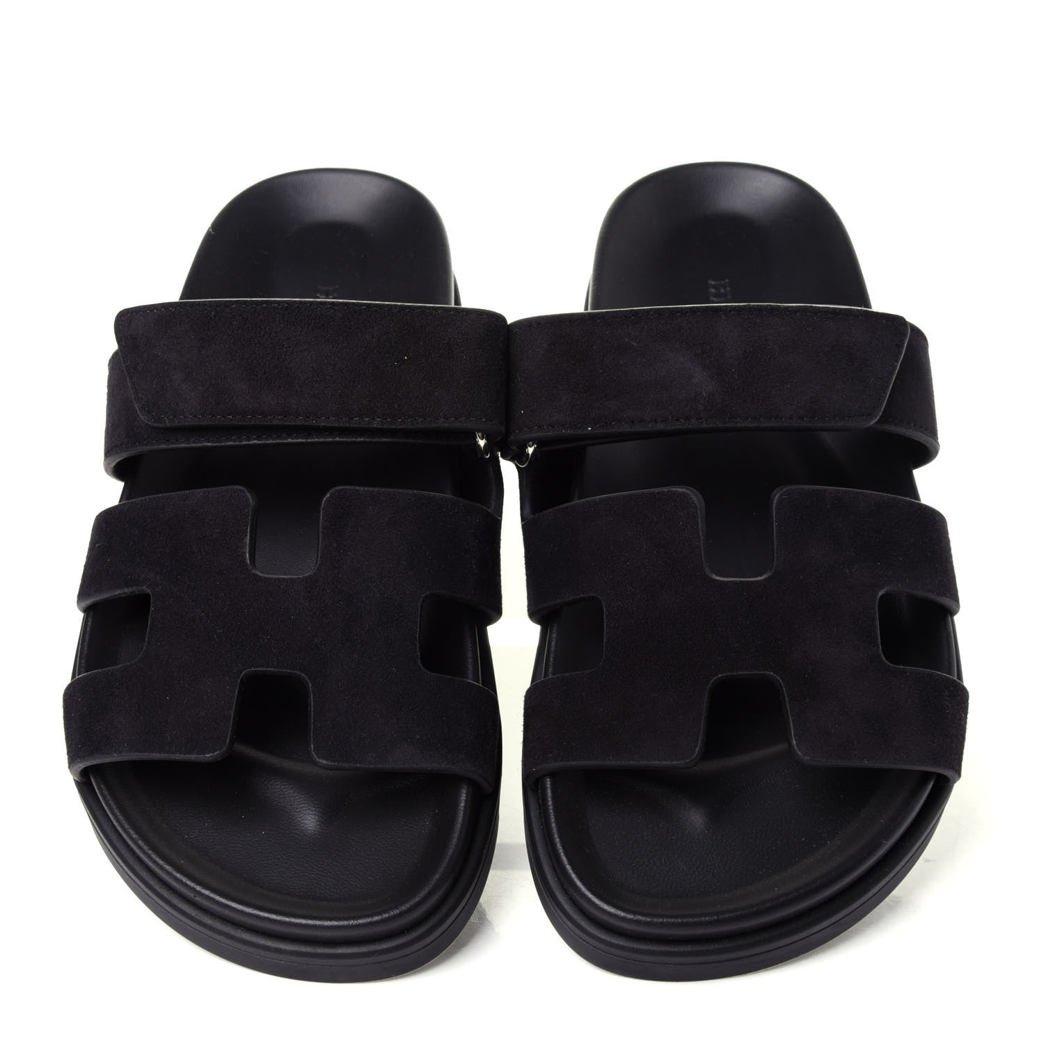 Hermes Suede Goatskin Womens Chypre Sandals 36 Black 5 of 11