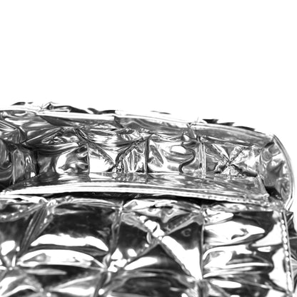 Bottega Veneta Metallic Lambskin Maxi Intrecciato Padded The Belt Cassette Bag Silver 5 of 7