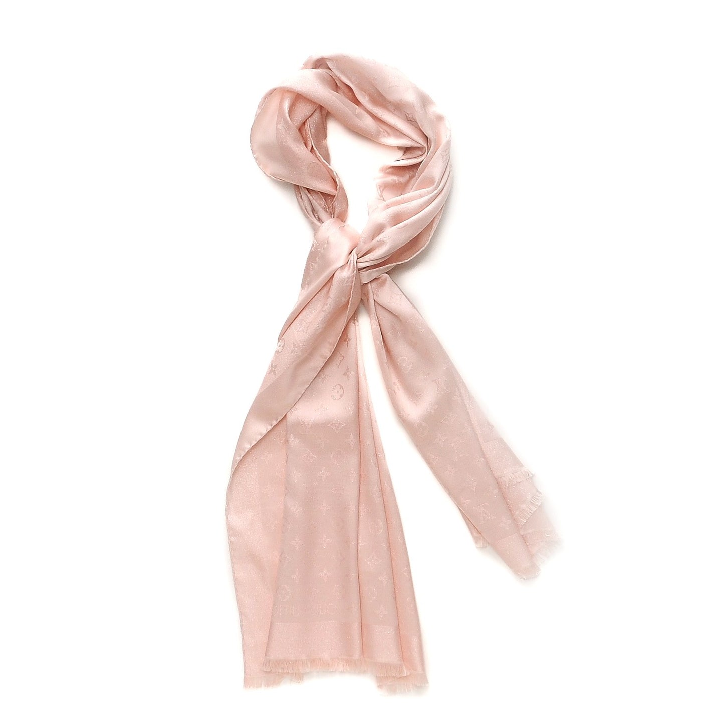 Silk Monogram Shimmer Stole Rose Poudre