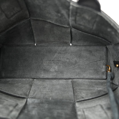 Bottega Veneta Grained Calfskin Maxi Intrecciato Mini Arco Tote Black 6 of 10