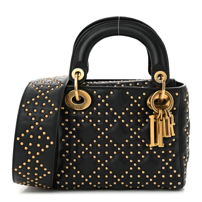 Christian Dior Lambskin Studded Mini Supple Lady Dior Black 1 of 11