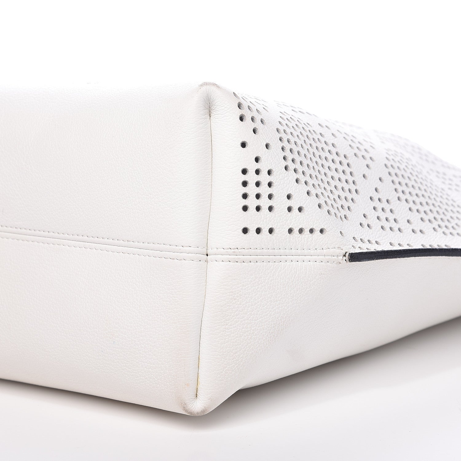 Christian Dior Calfskin Perforated Cannage Dioriva Tote White 9 of 14