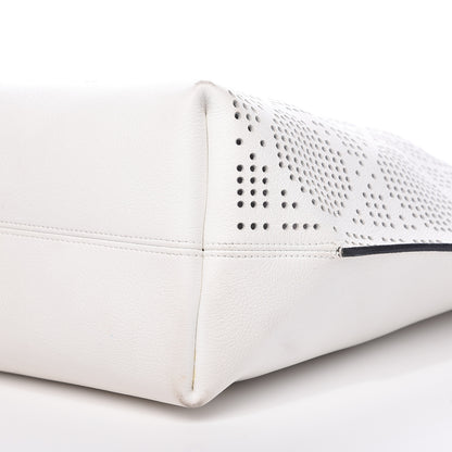 Christian Dior Calfskin Perforated Cannage Dioriva Tote White 9 of 14