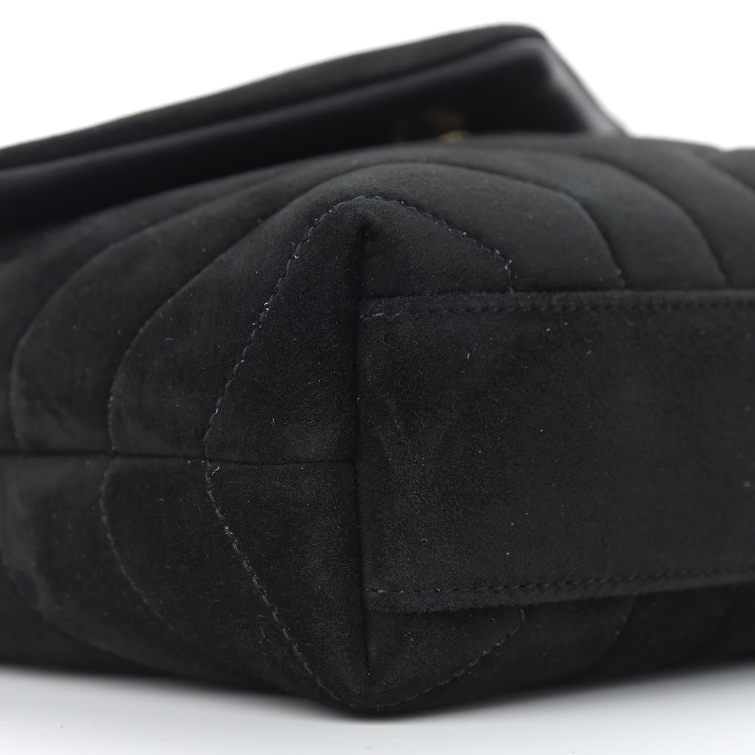 Saint Laurent Suede Y Quilted Monogram Toy Loulou Crossbody Bag Black 10 of 12