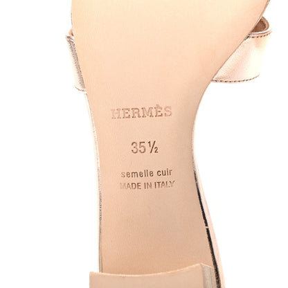 Hermes Metallic Nappa Oasis Sandals 35.5 Rose Dore 7 of 7