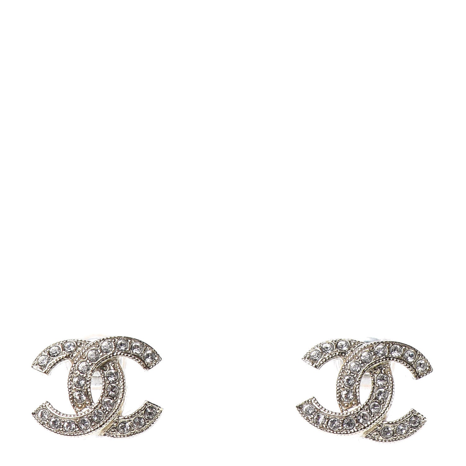 Chanel Crystal CC Earrings Gold 1 of 5