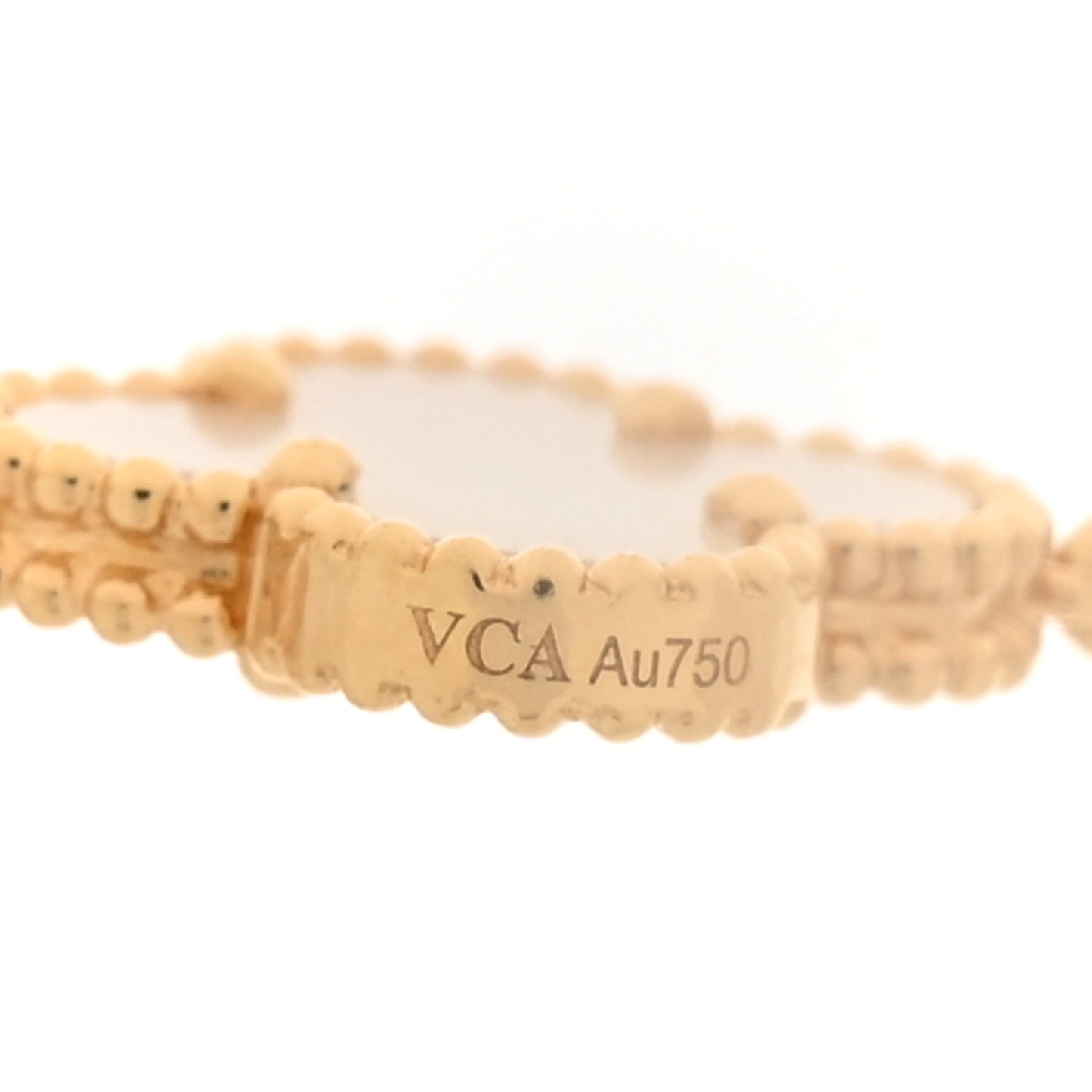 18K Yellow Gold Mother of Pearl 10 Motifs Vintage Alhambra Necklace