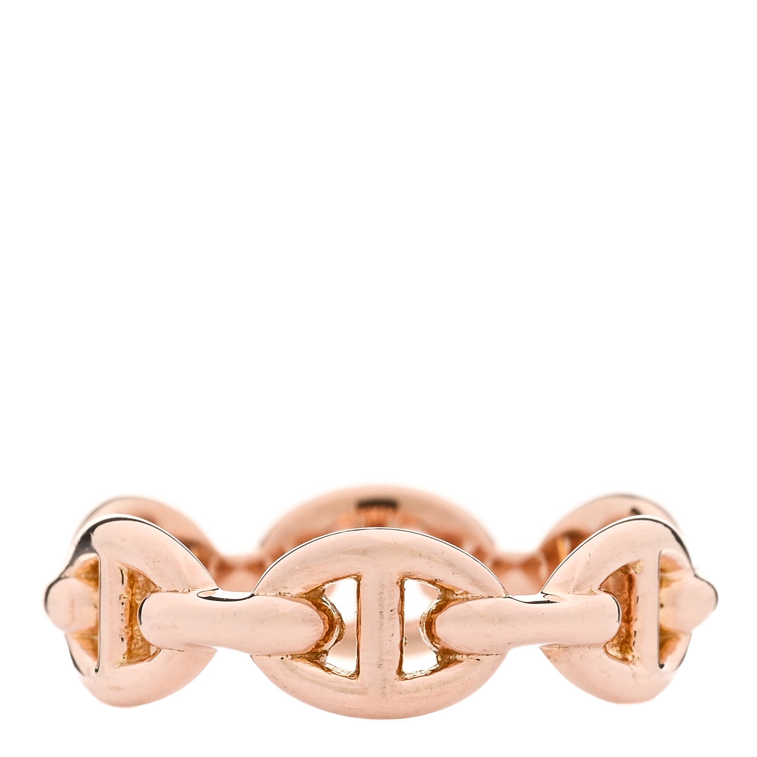 Hermes 18K Rose Gold PM Chaine D'Ancre Enchainee Ring 50 5.5 3 of 6