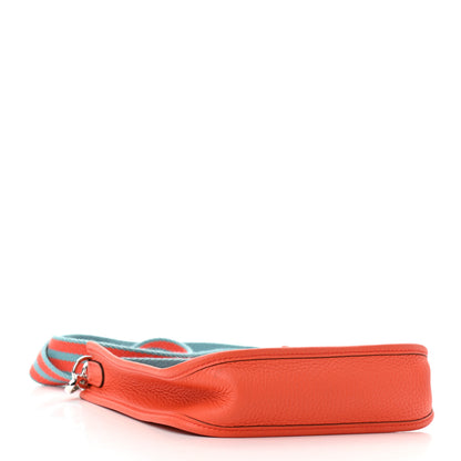 Hermes Taurillon Clemence Amazone Evelyne TPM Orange Poppy Bleu Saint Cyr 4 of 11
