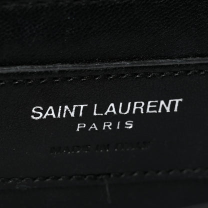 Saint Laurent Calfskin Crocodile Embossed Medium Classic Monogram Kate Tassel Satchel Black 6 of 8